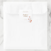 Minimalistische moderne kalligrafie bruiloft welko vierkante sticker (Tas)