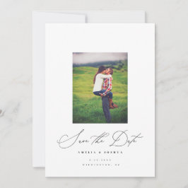 Minimalistische moderne kalligrafie foto save the date