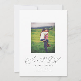 Minimalistische moderne kalligrafie foto save the date