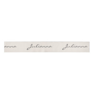 Minimalistische moderne kalligrafie ivoorkreem naa grosgrain lint