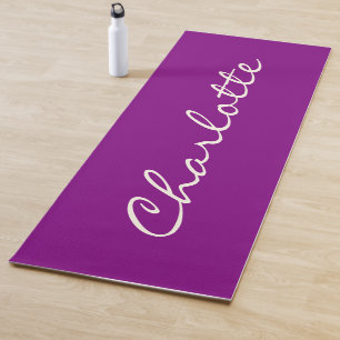 Minimalistische moderne kalligrafie paarse geperso yogamat