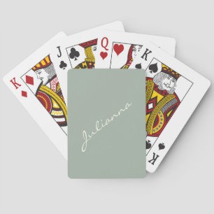 Minimalistische moderne kalligrafie saliegroene na pokerkaarten