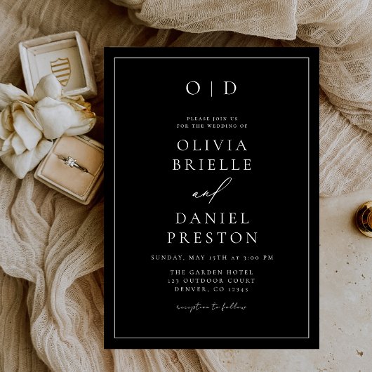 Minimalistische moderne kalligrafie zwart wit brui kaart