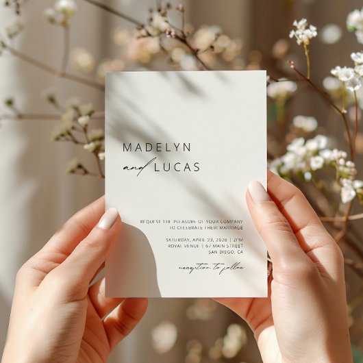 Minimalistische moderne kalligrafie zwart wit brui kaart