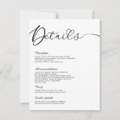 Minimalistische moderne kalligrafie zwart wit Deta Kaart (Voorkant)