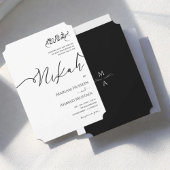 Minimalistische moderne kalligrafie Zwart-wit Nika Kaart