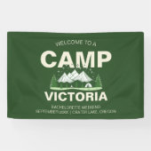 Minimalistische Moderne Kamp Bachelorette-feestje Spandoek (Horizontaal)