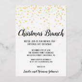 Minimalistische moderne kerst brunch goud folie uitnodiging (Voorkant)