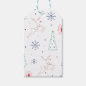 Minimalistische moderne kerst kleur lijn art cadeaulabel (Voorkant)