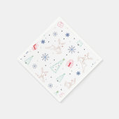 Minimalistische moderne kerst kleur lijn art servet (Hoek)