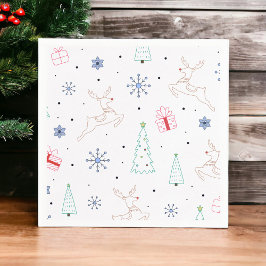 Minimalistische moderne kerst kleur lijn art servet