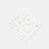 Minimalistische moderne kerst thema lijn kunst servet (Hoek)