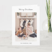 Minimalistische moderne kerstfotokaart Sjabloon (Voorkant)