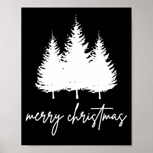 Minimalistische Moderne Kerstmis Poster (Voorkant)