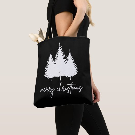 Minimalistische Moderne Kerstmis Tote Bag (Dichtbij)