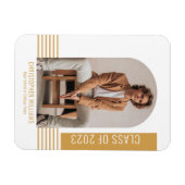 Minimalistische moderne klas jaargraad goud magneet (Horizontaal)