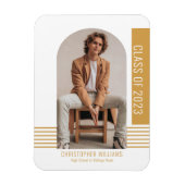 Minimalistische moderne klas jaargraad goud magneet (Verticaal)