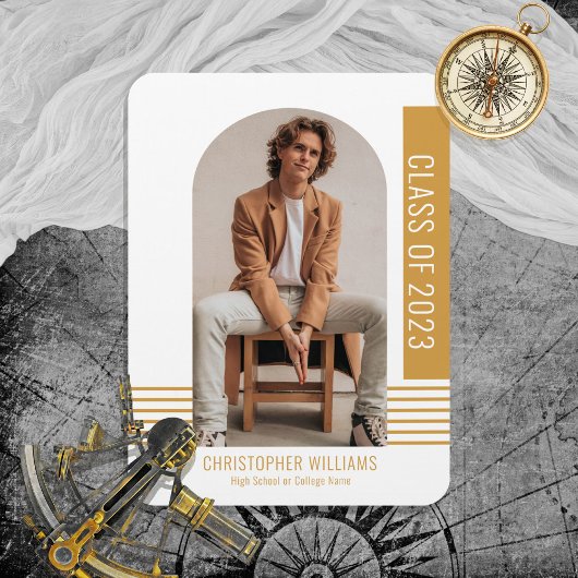 Minimalistische moderne klas jaargraad goud magneet