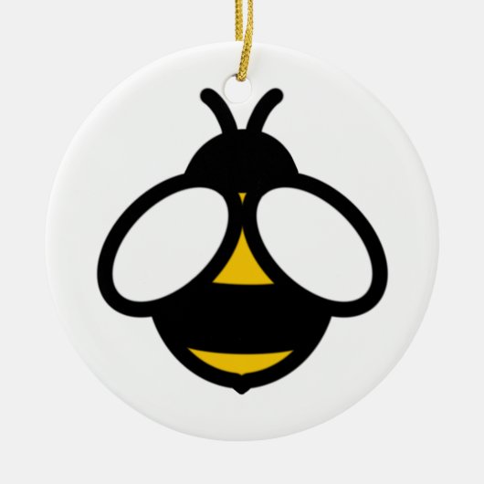 Minimalistische moderne klassieke bijenhommel keramisch ornament (Voorkant)
