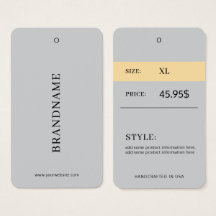 Minimalistische moderne kleding prijskaart
