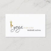 Minimalistische moderne koperen witte yoga-instruc visitekaartje (Voorkant)
