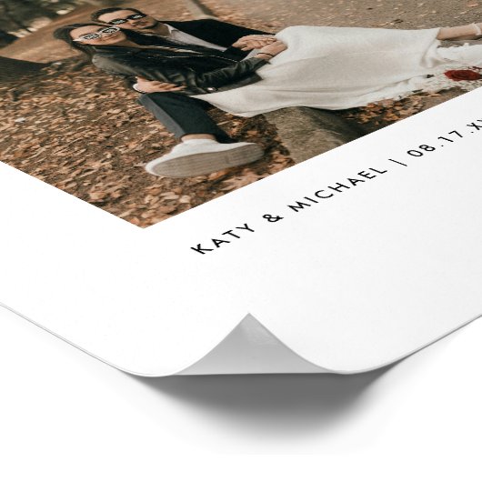 Minimalistische moderne koppel foto aangepaste nam poster (Hoek)