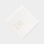 Minimalistische moderne koppels namen trouwdatum g folie servetten (Rechts)