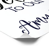 Minimalistische moderne kunst bruiloft Verloving w Perfect Poster (Hoek)