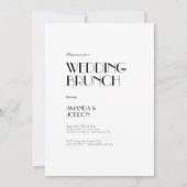 Minimalistische moderne kunst deco Wedding Brunch Kaart (Voorkant)