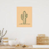 Minimalistische moderne kunst.Desert Oasis Line Ar Poster (Keuken)