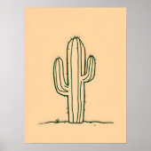 Minimalistische moderne kunst.Desert Oasis Line Ar Poster (Voorkant)