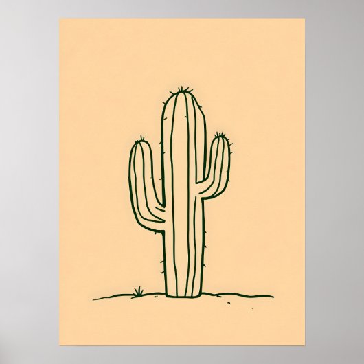 Minimalistische moderne kunst.Desert Oasis Line Ar Poster (Voorkant)