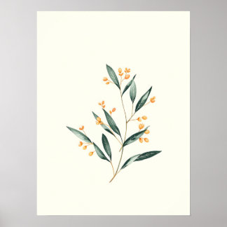 Minimalistische moderne kunst.Minimalistische tak Poster