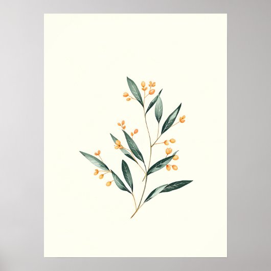 Minimalistische moderne kunst.Minimalistische tak Poster (Voorkant)