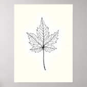 Minimalistische moderne kunst .Single Maple Leaf L Poster (Voorkant)
