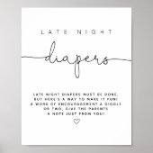 Minimalistische moderne late night luiers spel poster (Voorkant)