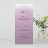 Minimalistische moderne lavendel Ombré bruiloft Menu (Staand voorkant)