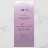 Minimalistische moderne lavendel Ombré bruiloft Menu (Voorkant)