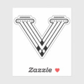 Minimalistische moderne letter V monogram Sticker (Vel)