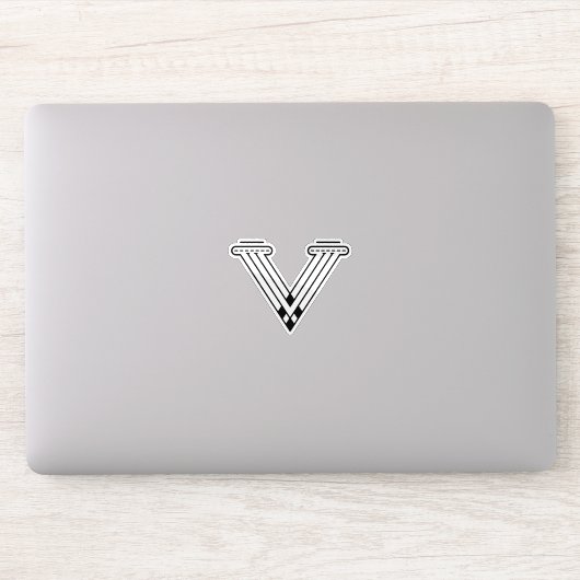 Minimalistische moderne letter V monogram Sticker (Computer)