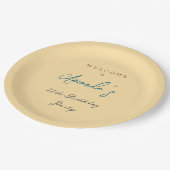 Minimalistische moderne leuke verjaardagsfeest bei papieren bordje (Gekanteld)