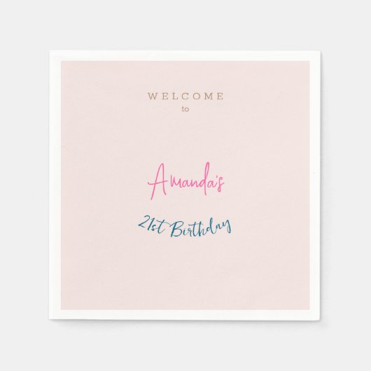 Minimalistische moderne leuke verjaardagsfeestje servet (Voorkant)