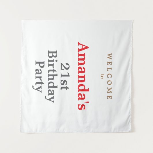 Minimalistische moderne leuke verjaardagsfeestje wandkleed (Voorkant (horizontaal))