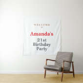 Minimalistische moderne leuke verjaardagsfeestje wandkleed (In situ)