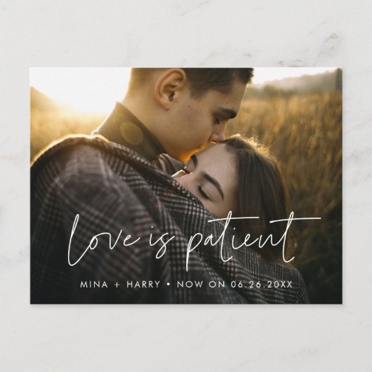 Minimalistische moderne liefde is geduldige update briefkaart (Voorkant)