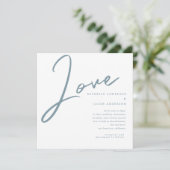 Minimalistische moderne liefde script bruiloft uit kaart (Staand voorkant)