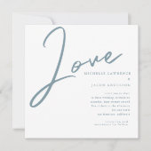 Minimalistische moderne liefde script bruiloft uit kaart (Voorkant)