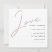 Minimalistische moderne liefde script bruiloft uit kaart (Voorkant)