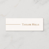 Minimalistische moderne lijnnaam Kraft Mini Mini Visitekaartje (Voorkant)