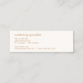 Minimalistische moderne lijnnaam Kraft Mini Mini Visitekaartje (Achterkant)